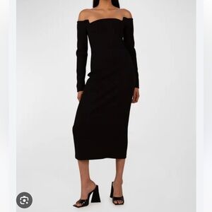MISHA Camalina Structured Off the Shoulder MIDI Dress